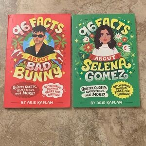 Bad Bunny & Selena Gomez 2 books 96 facts about - NEW 79 pages in each book